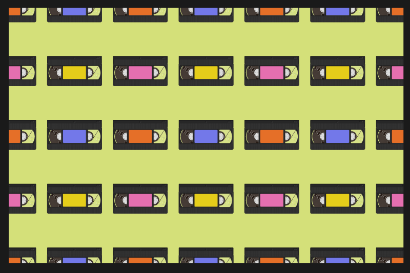 Original placemats colorful video tape design - TenStickers