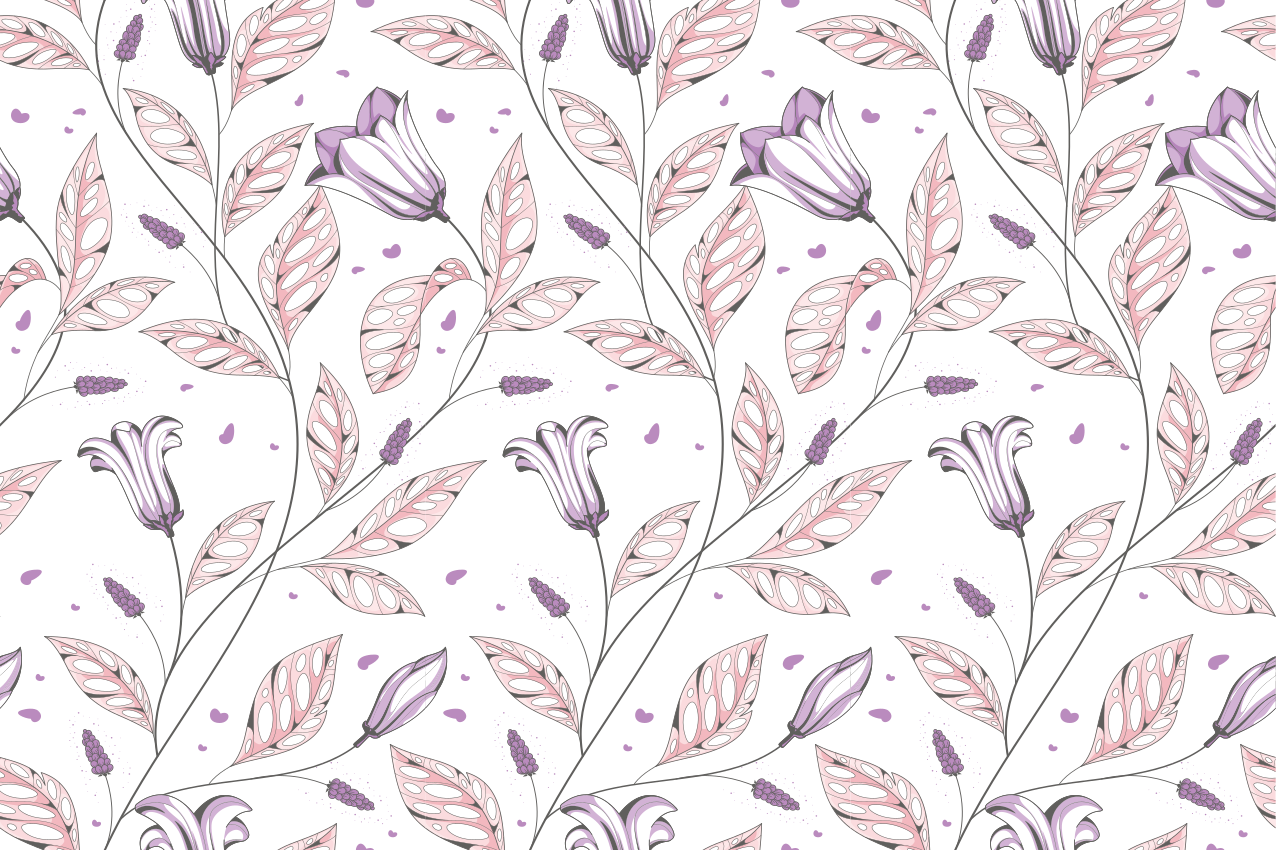 Purple elegant tulips pattern elegant placemats - TenStickers