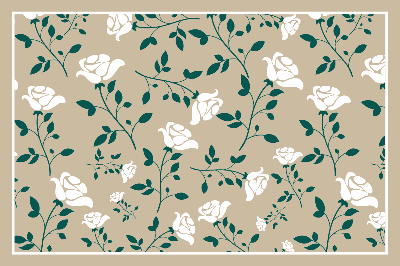 Floral greenery pattern placemats - TenStickers