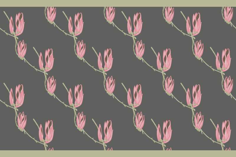 Magnolia flowers on grey backdrop placemats - TenStickers