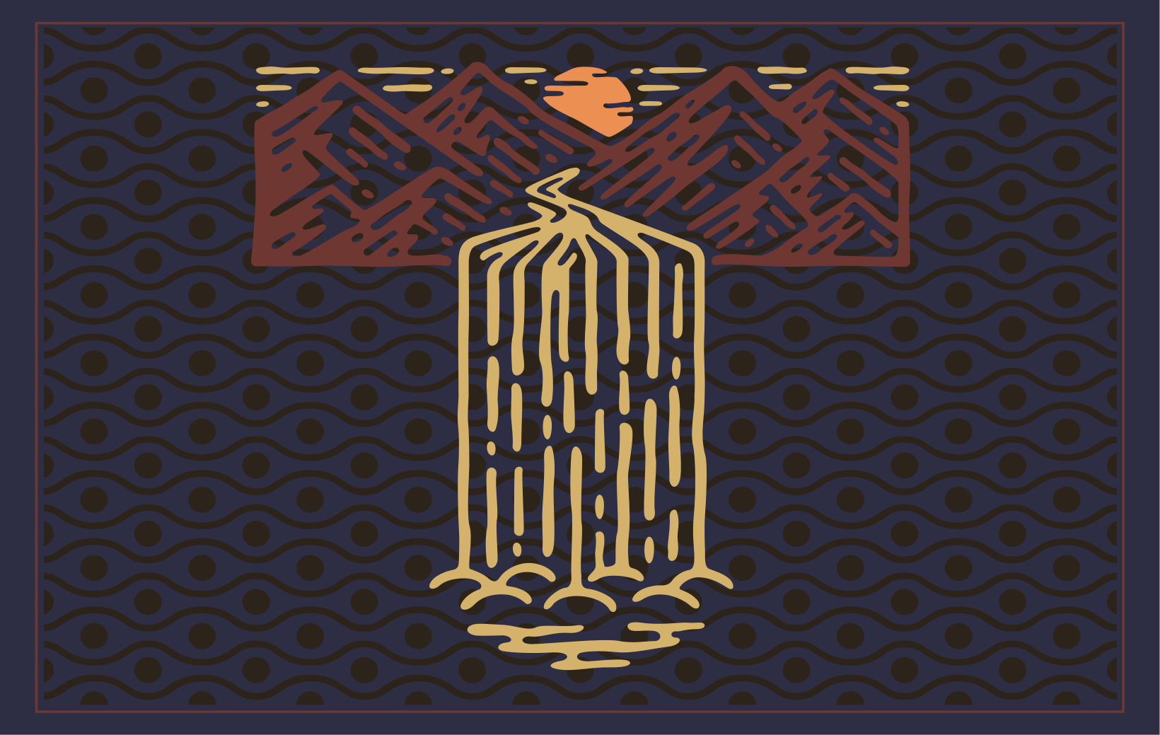 Original placemats mountain waterfall scene - TenStickers