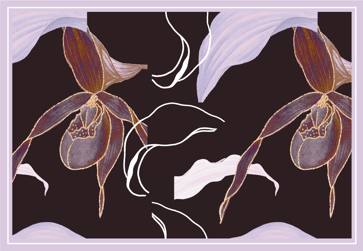 Elegant placemats with orchid floral design - TenStickers
