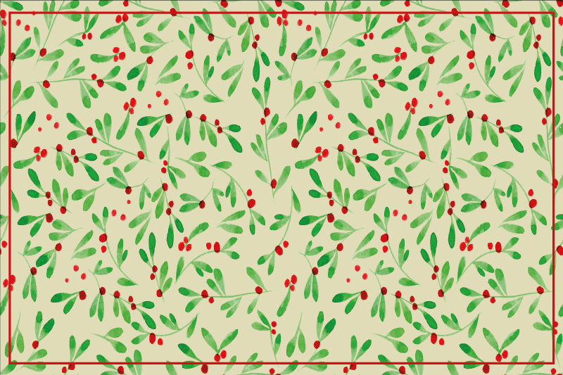 Festive Leaf Pattern Christmas placemats - TenStickers