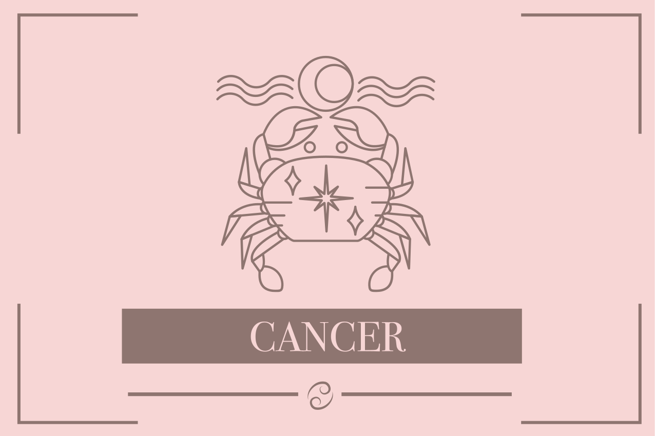 Cancer pink card zodiac sign design placemats - TenStickers