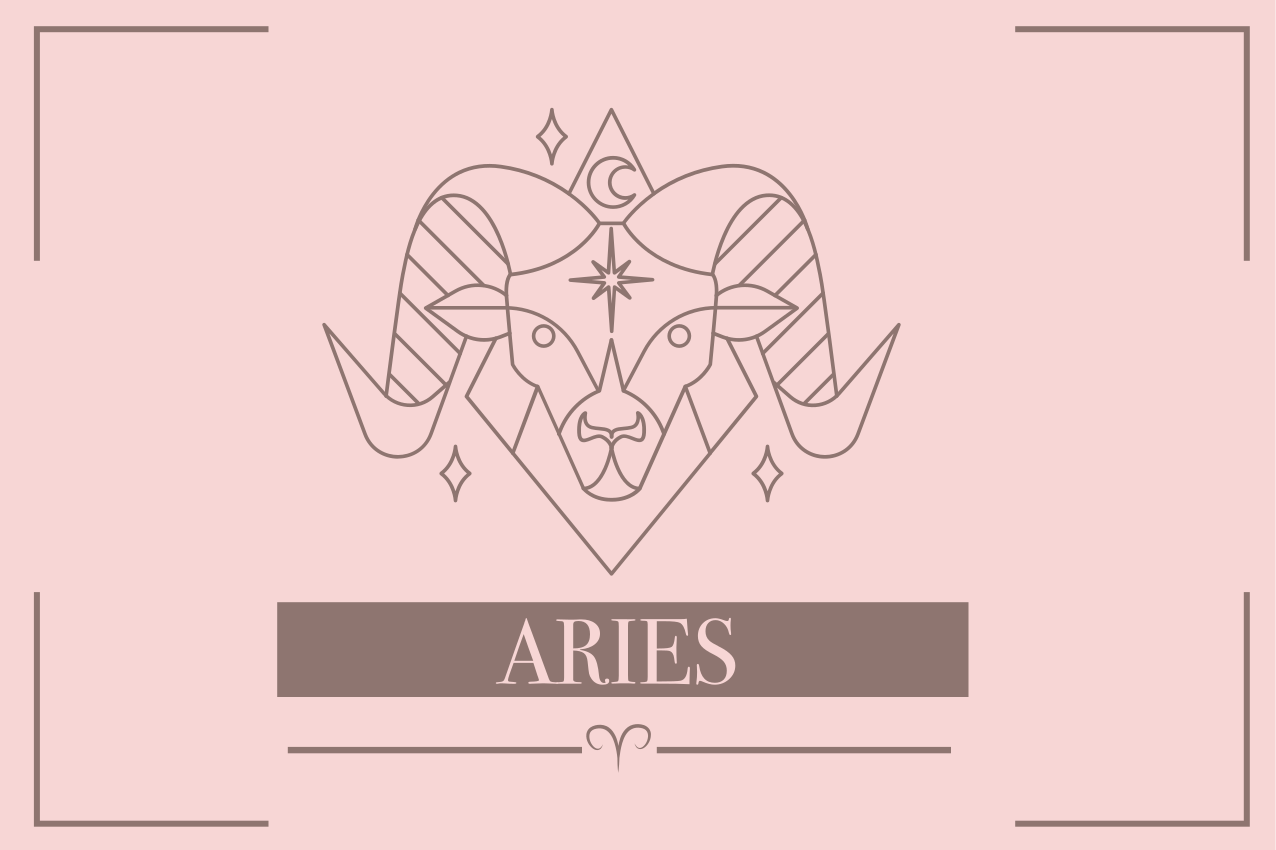 Aries pink card zodiac sign design placemats - TenStickers