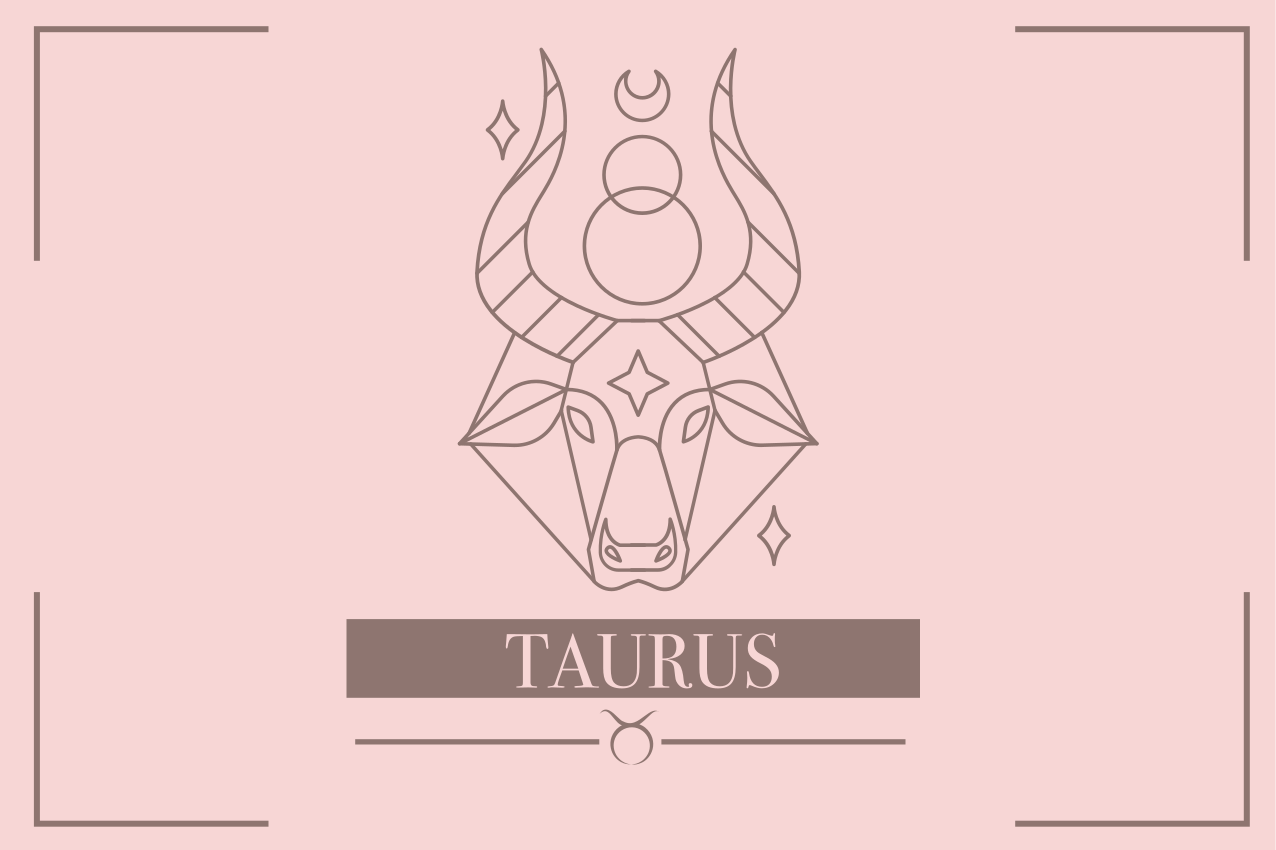 Taurus pink card zodiac sign design placemats - TenStickers