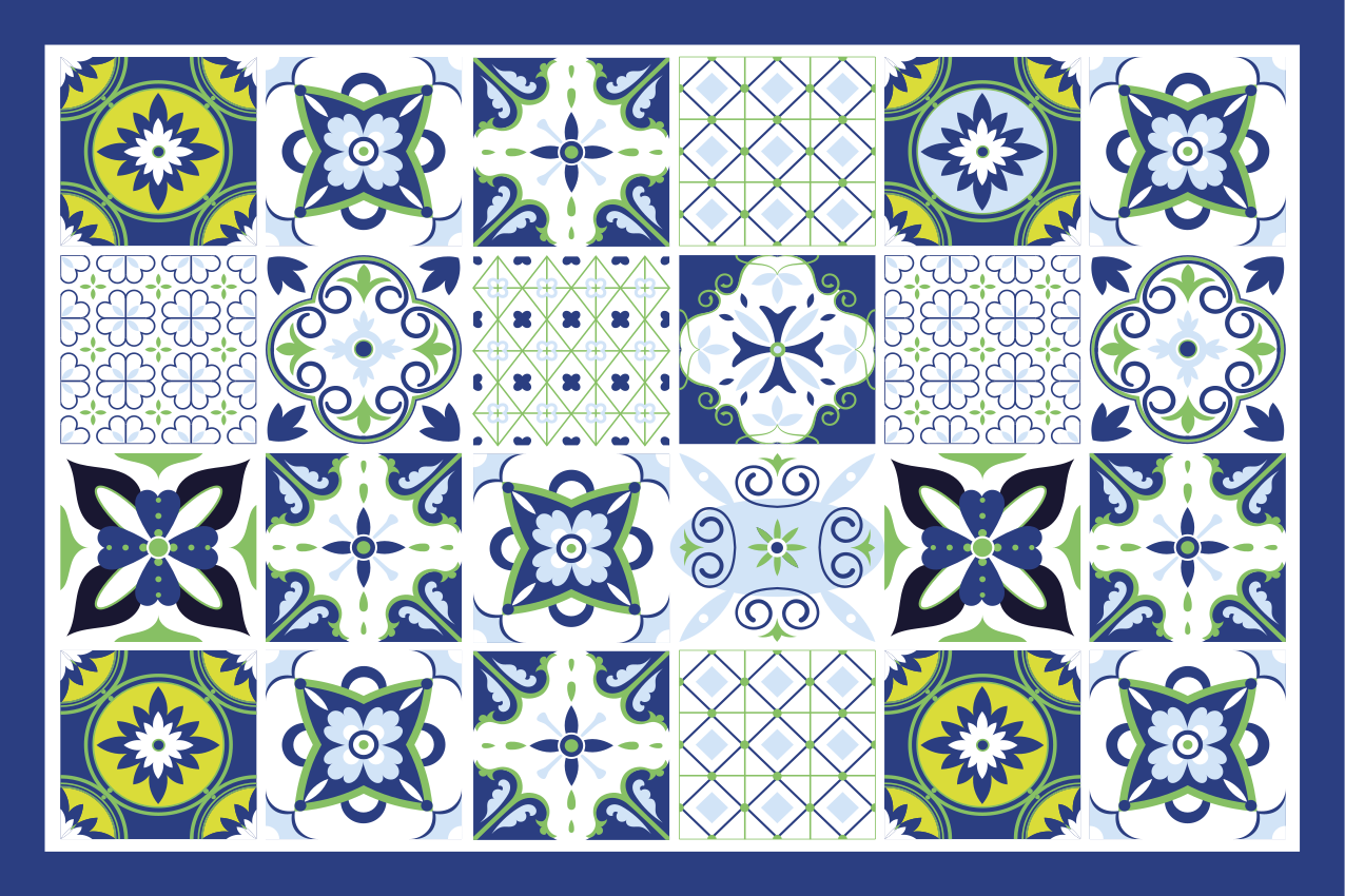 Lively geometric compositions placemats - TenStickers