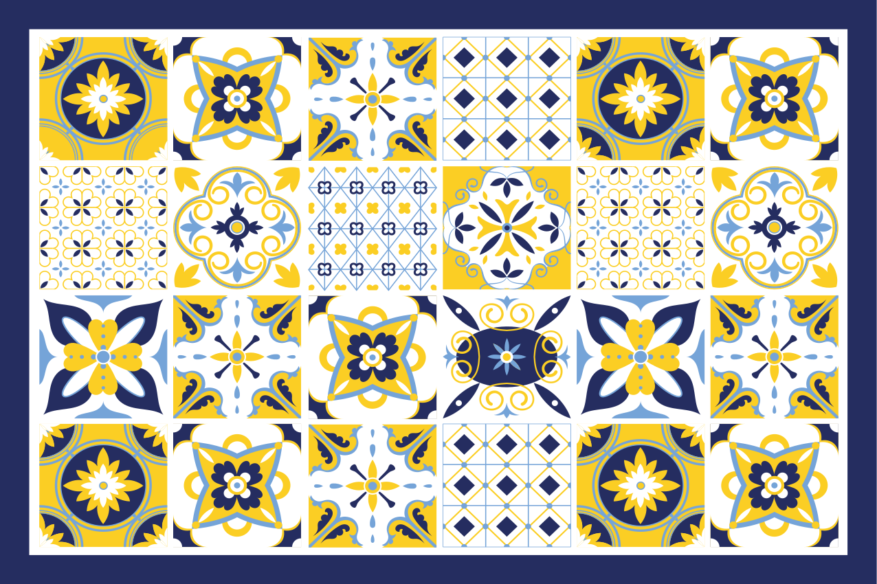 Placemat colorful tile patterns - TenStickers