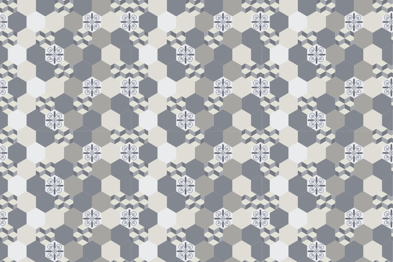 Placemat geometric hexagon pattern design - TenStickers