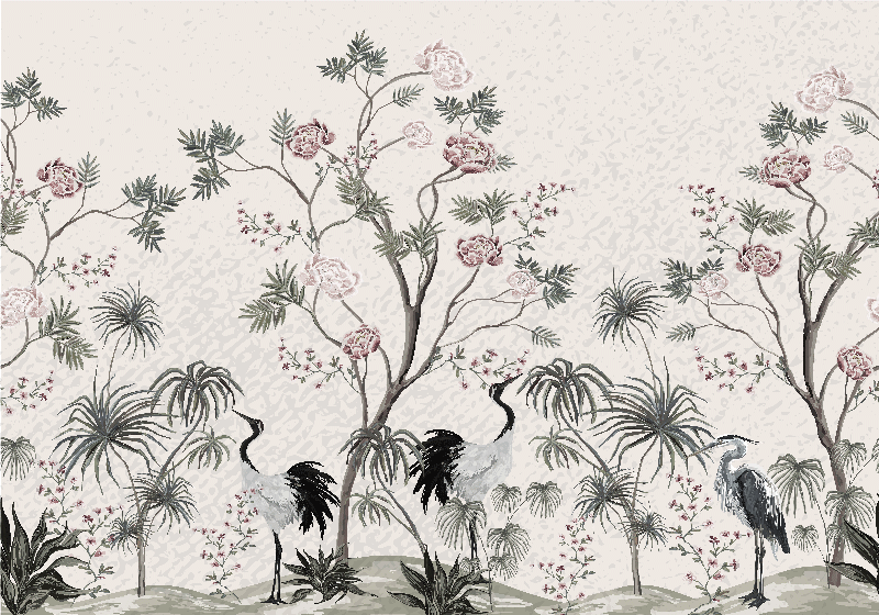 Vintage oriental nature original placemats - TenStickers