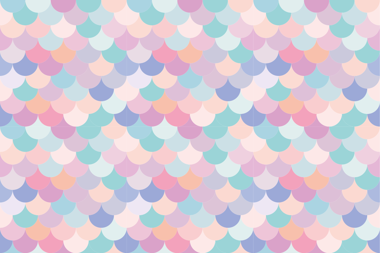 Pastel scalloped pattern placemats - TenStickers