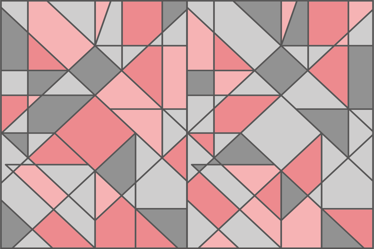 Pink and gray triangle art pattern placemats - TenStickers