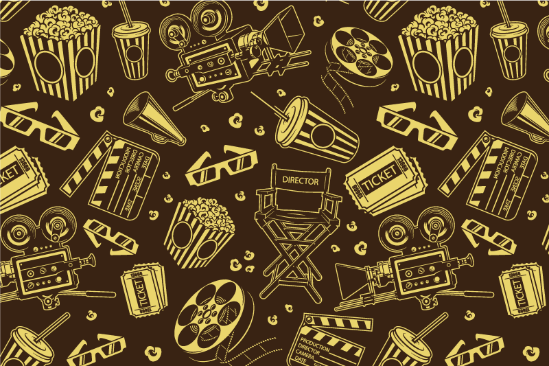 Cinema icon pattern placemats - TenStickers