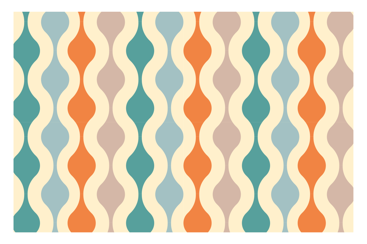 Wavy Color Pattern modern placemats - TenStickers