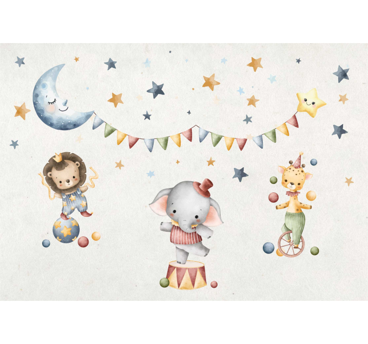 Dreamy circus nursery mural - TenStickers