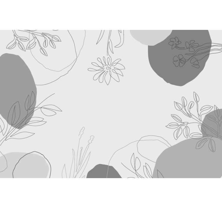 Botanical grey tones kitchen mural - TenStickers