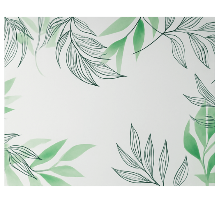 Hanging tropical leaves mural for living room - TenStickers