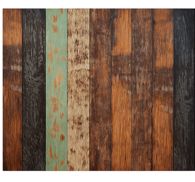 Wooden coloured planks mural for living room - TenStickers