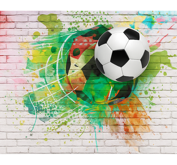 Multicolor football ball teenage wall mural - TenStickers