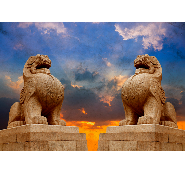 Majestic stone guardians animal wall mural - TenStickers