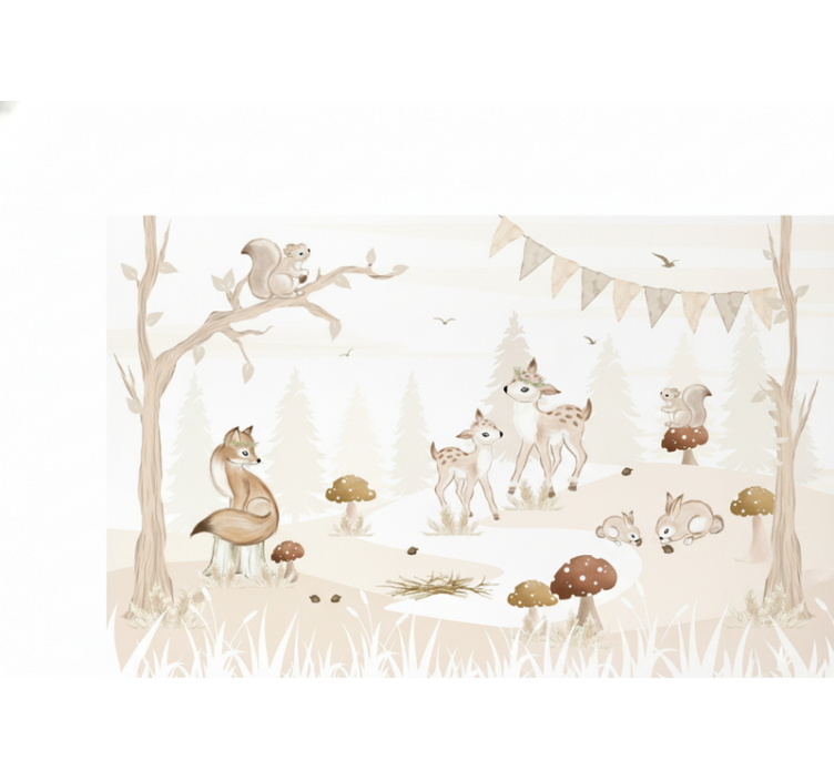 Forest wall mural whimsical woodland nursery - TenStickers