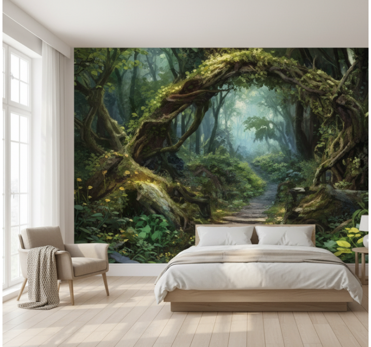 Forest wall mural enchanted forest vintage - TenStickers