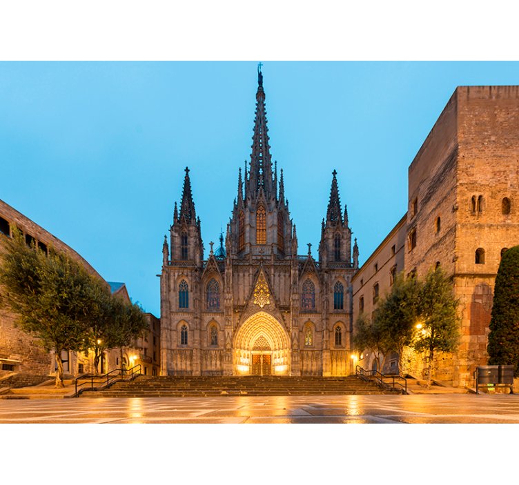 Barcelona cathedral City wall mural - TenStickers