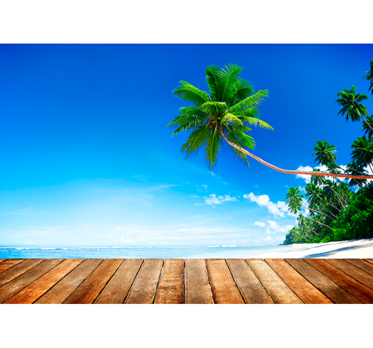 Tropical Beachfront landscape mural wallpaper - TenStickers