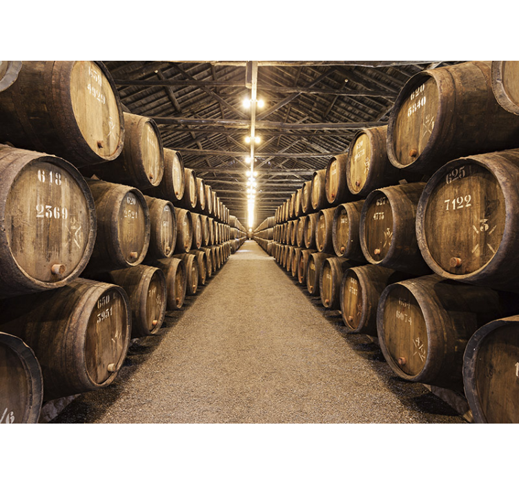 Wine barrels Wood Wall Mural - TenStickers
