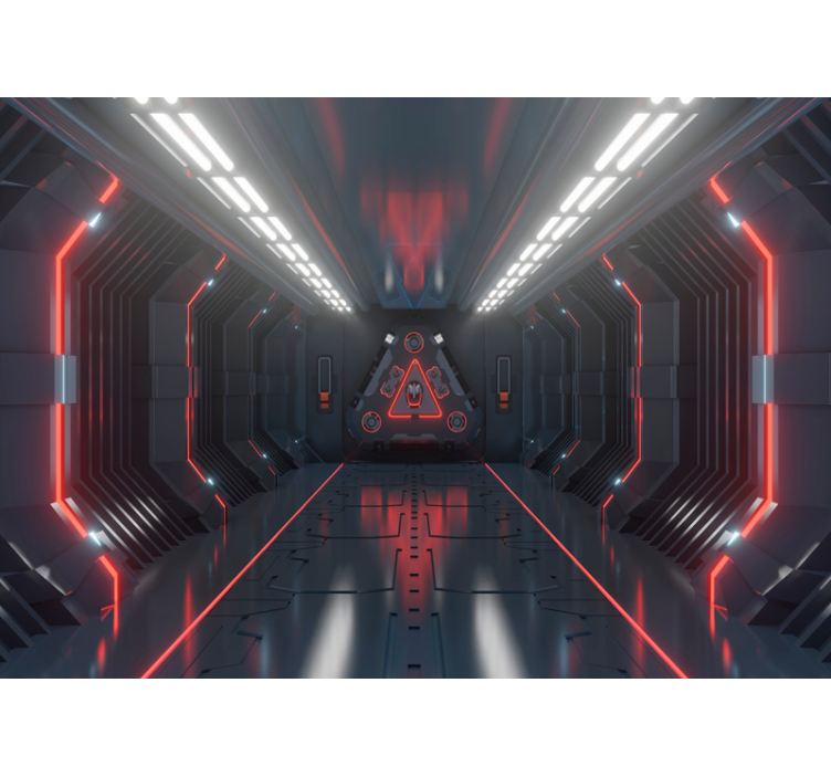 Futuristic Corridor 3d wall mural - TenStickers