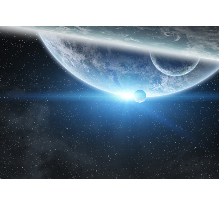 Earth from space living room wallpaper - TenStickers