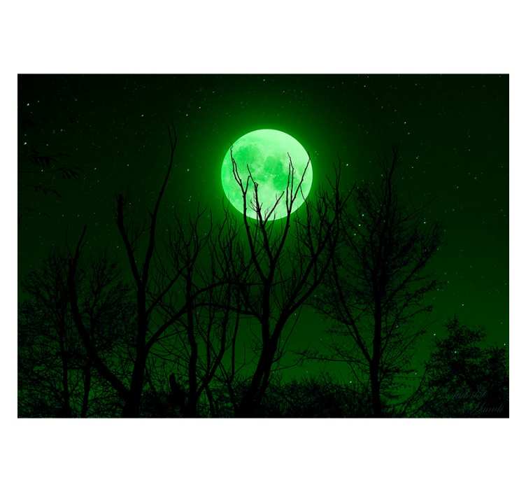 Green Moon nature wall mural - TenStickers