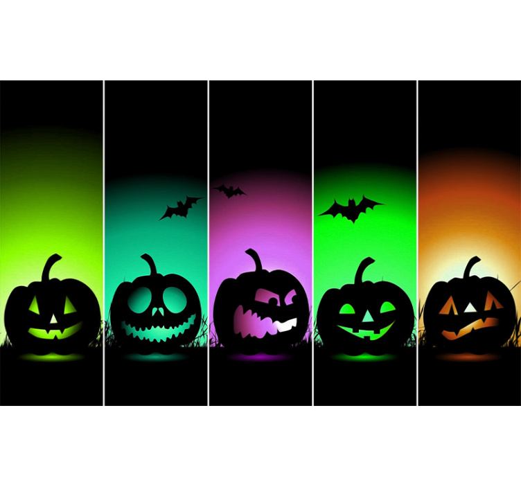 Multi colours pumpkins living room wall mural - TenStickers