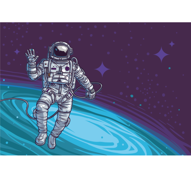 Astronaut Floating Away space mural - TenStickers