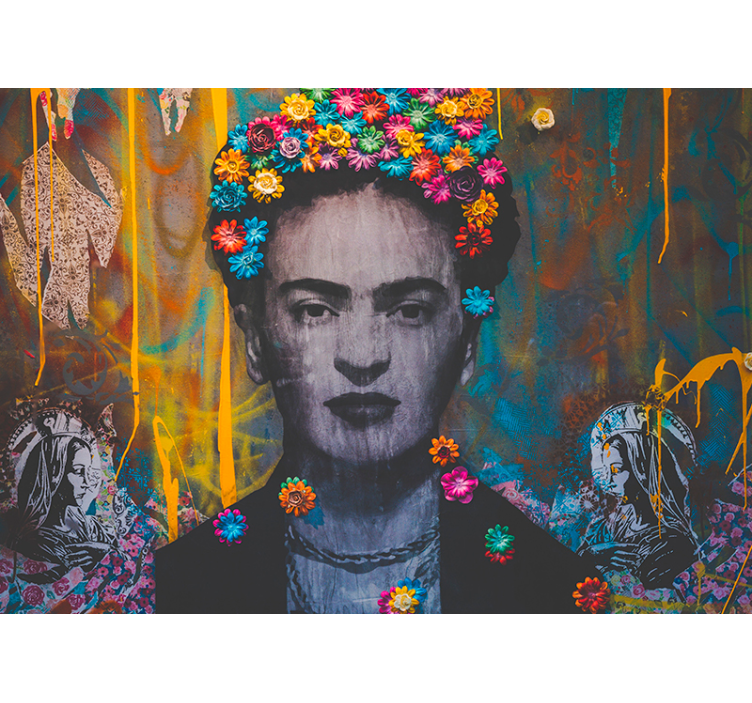 Kahlo boho art girl Urban Art Wall Mural - TenStickers