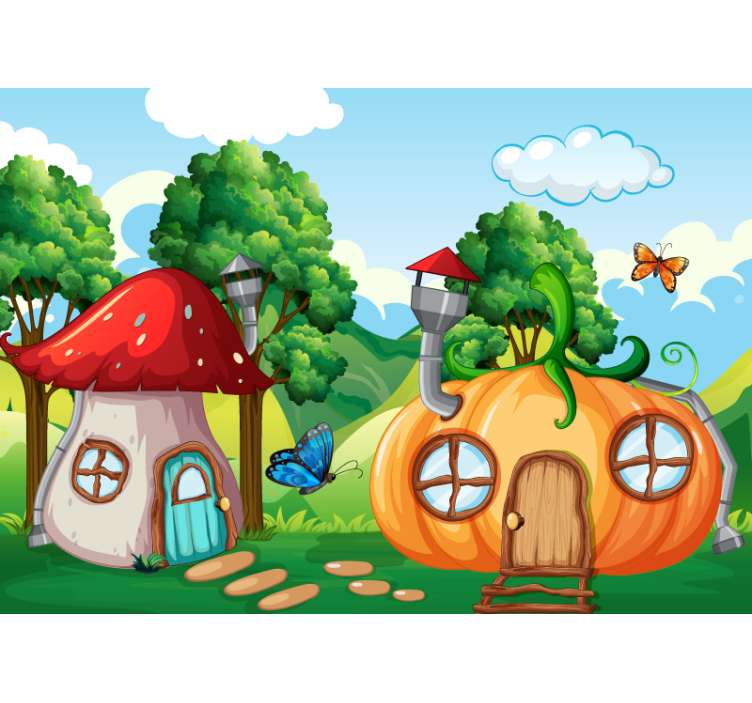 Fantasy wall mural fairy tale landscape - TenStickers