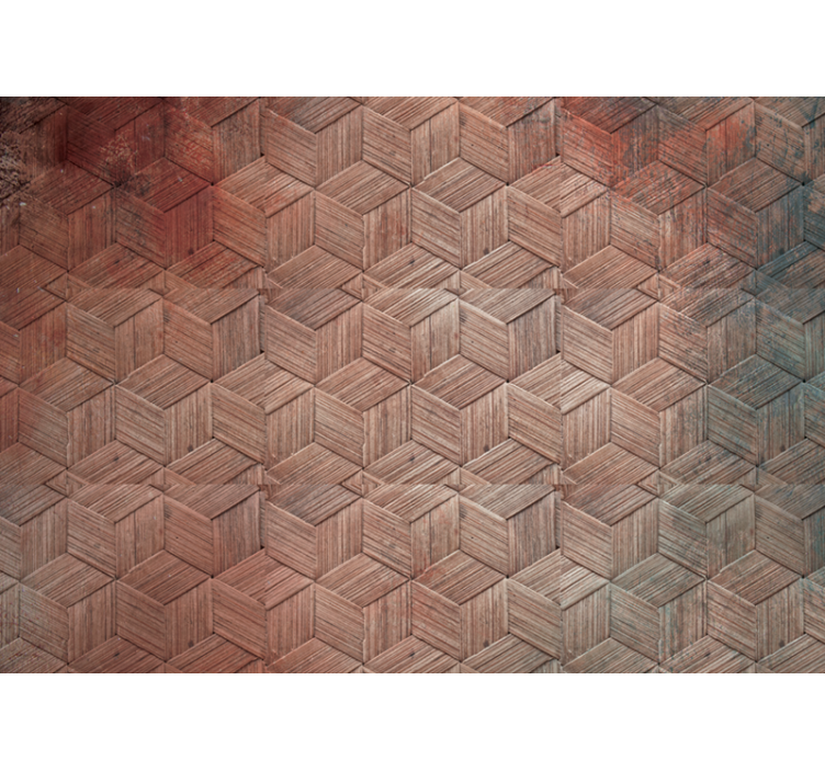 Geometric Wood Pattern wall mural - TenStickers