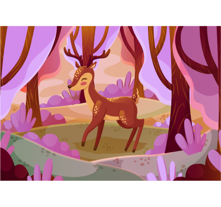 Animal wall mural charming forest deer - TenStickers