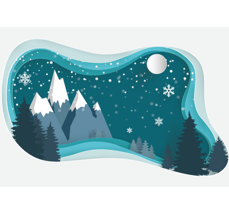 Chilly Mountain Landscape mountain wall mural - TenStickers