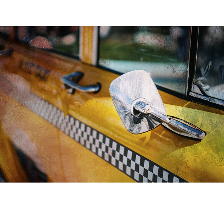 New york wall mural iconic yellow taxi artwork - TenStickers