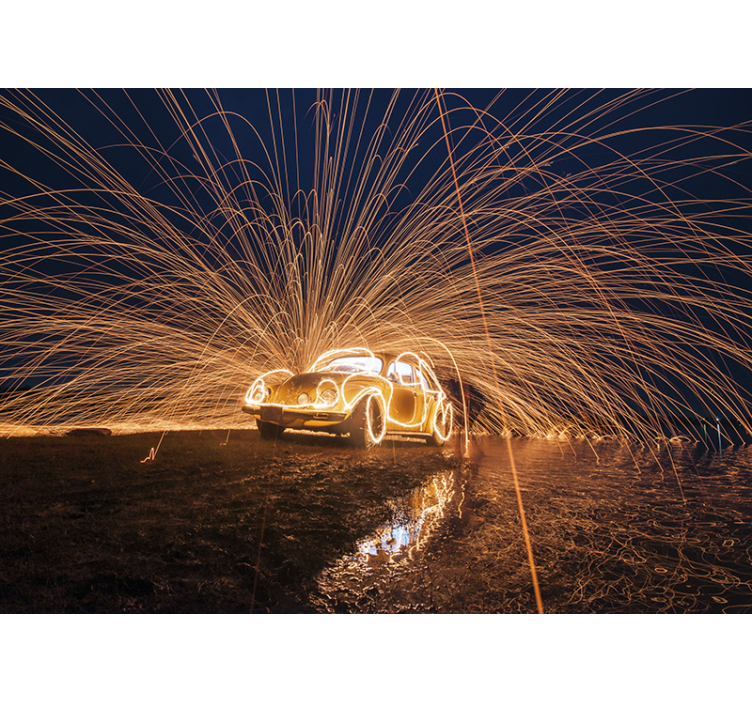 Vehicle mural classic car sparks - TenStickers