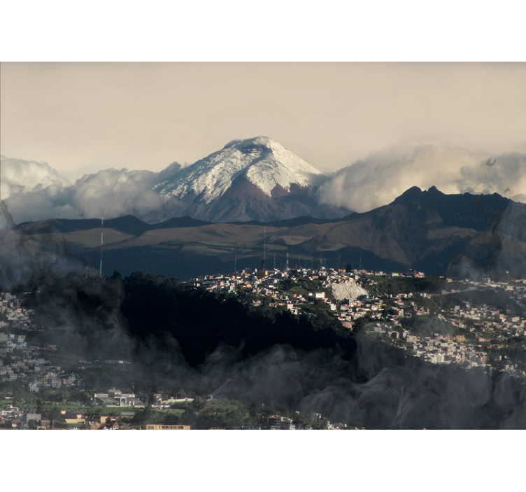 Snow-covered Mountain Perspective mountain wall mural - TenStickers