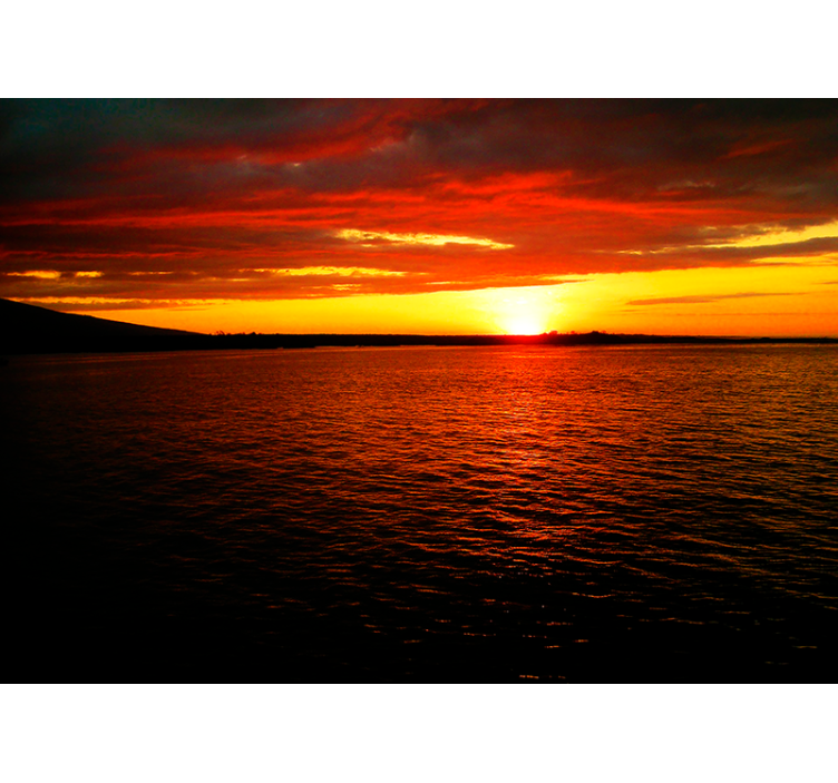 Landscape mural wallpaper twilight above the ocean - TenStickers