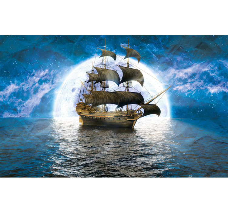 Fantasy wall mural adventure ship voyage - TenStickers