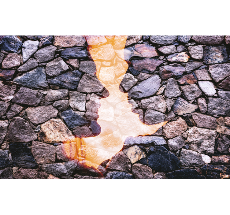 Wall mural stone people kissing wall mural - TenStickers