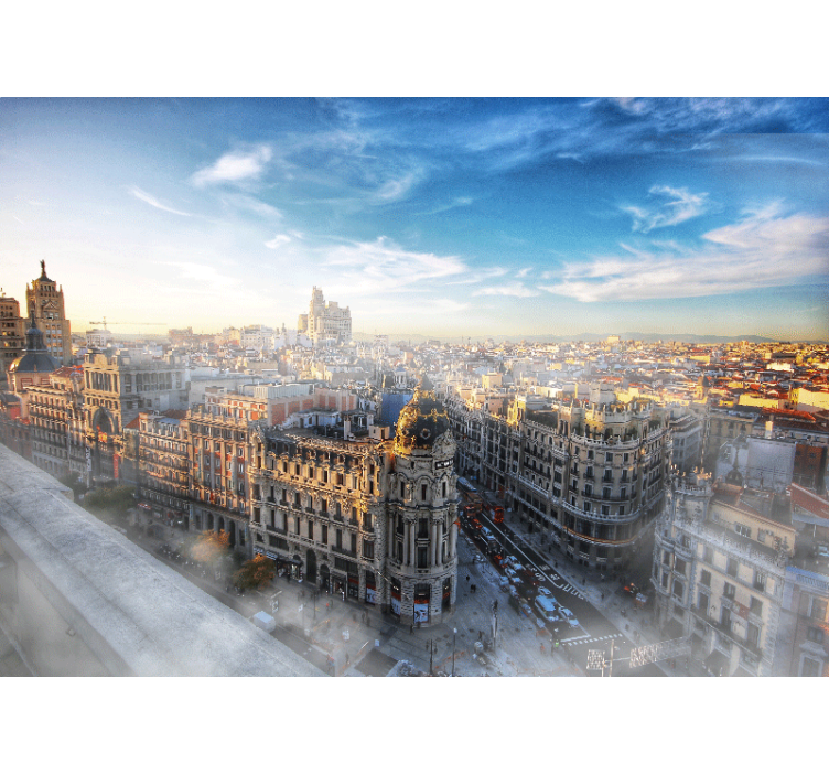 Madrid wall mural madrid cityscape view - TenStickers