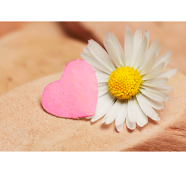 Hearts and flower romantic wallpaper photo - TenStickers
