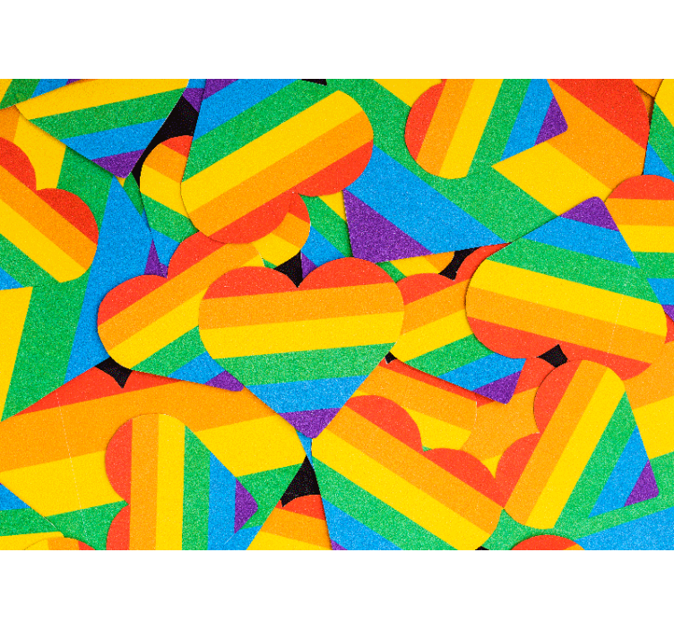 Colorful Heart Patterns love wall mural - TenStickers