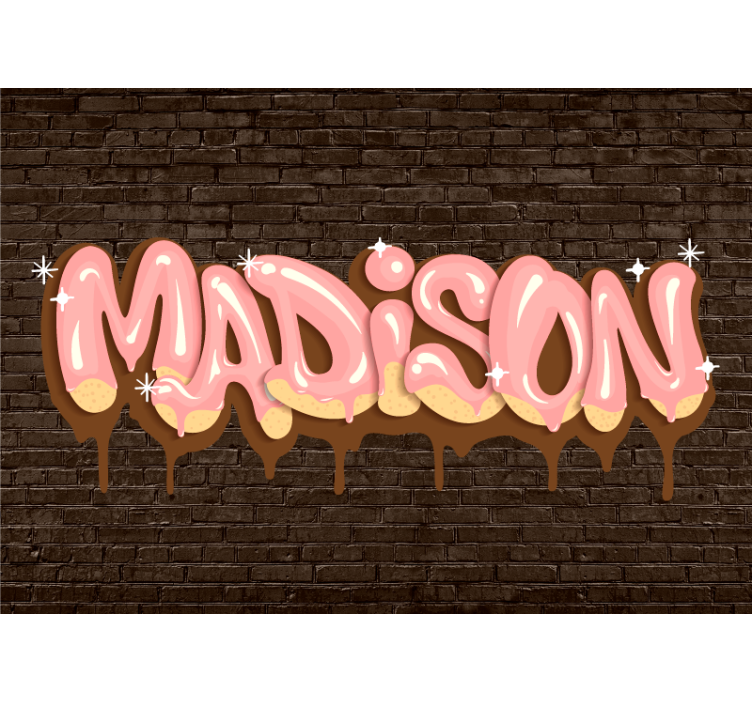 Graffiti wall mural custom name dessert delight - TenStickers