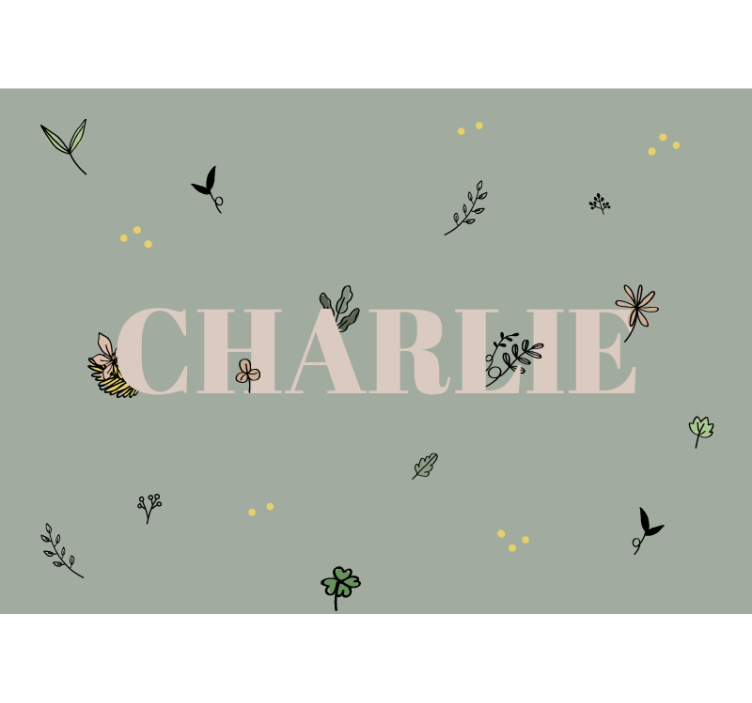 Floral Name Design children wall mural - TenStickers